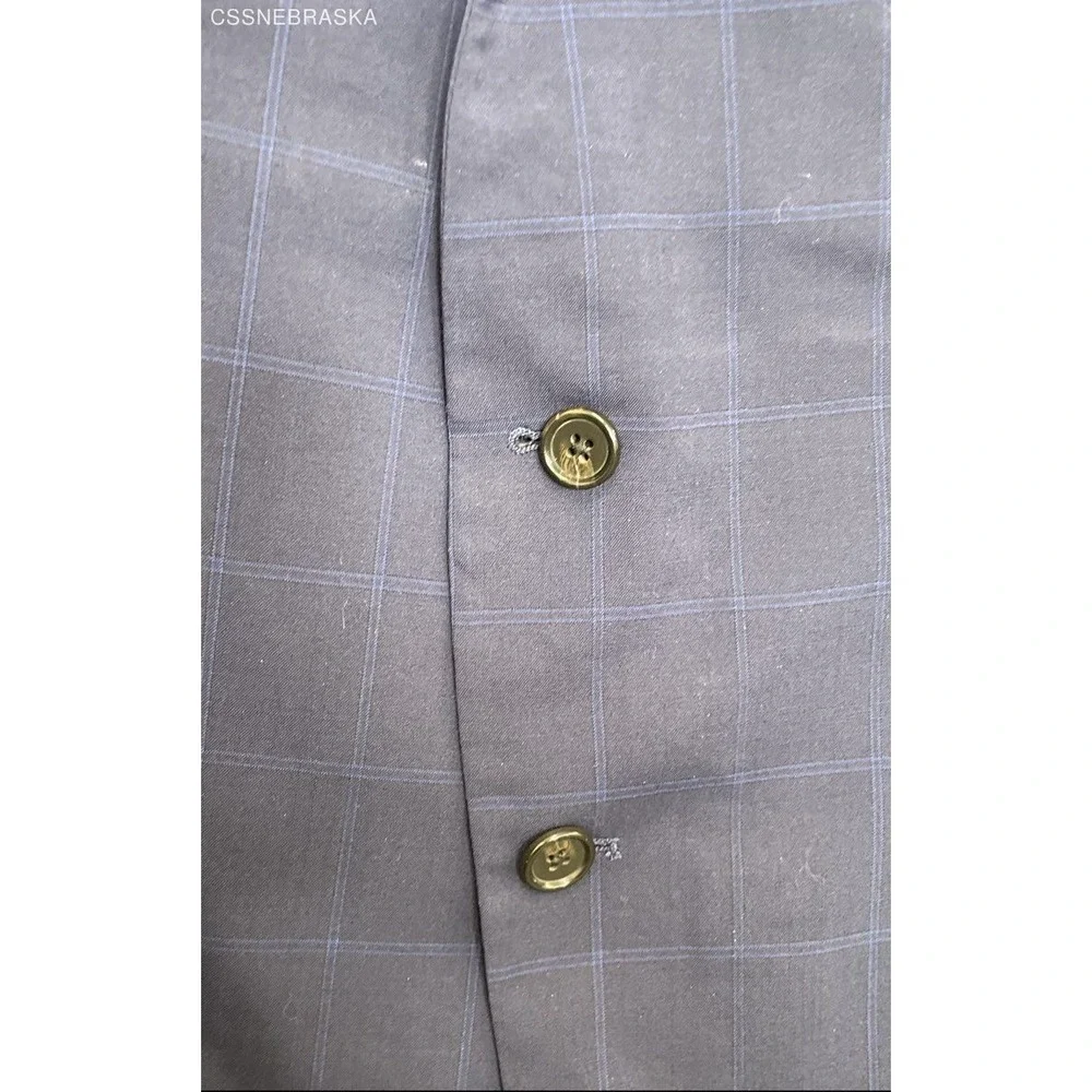 Ralph Lauren Blue Men's 100% Wool Plaid Windowpane Suit Jacket‎ - Size 54R